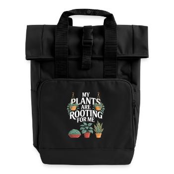 Houseplants Houseplants - Roll Top Backpack with Two Handles - black - Front