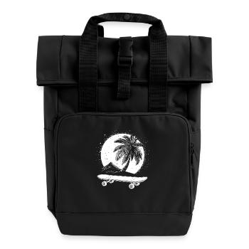 Skateboard Graphics - Roll Top Backpack with Two Handles - black - Front