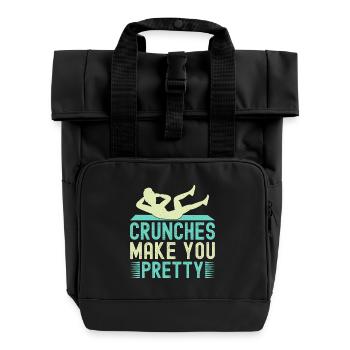 Fitness Fanatics Crunches Make You Pretty - Roll Top Backpack with Two Handles - black - Front