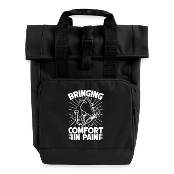 Anesthesiologist Comfort In Pain Anesthesia - Roll Top Backpack with Two Handles - black - Front
