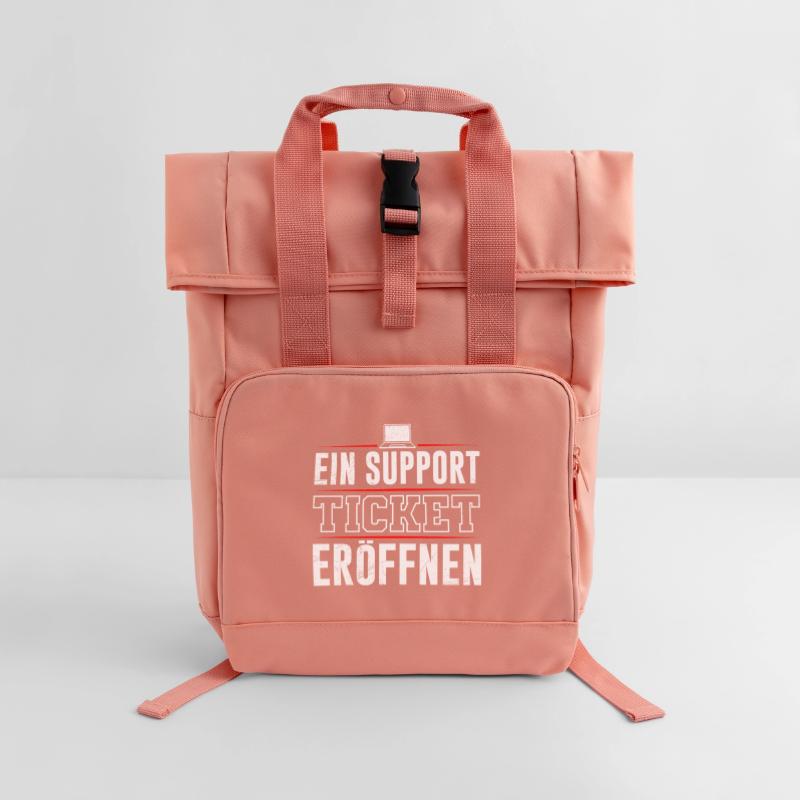 Coder EIN SUPPORT TICKET ERÖFFNEN LUSTIG Rolltop Rucksack mit zwei Griffen