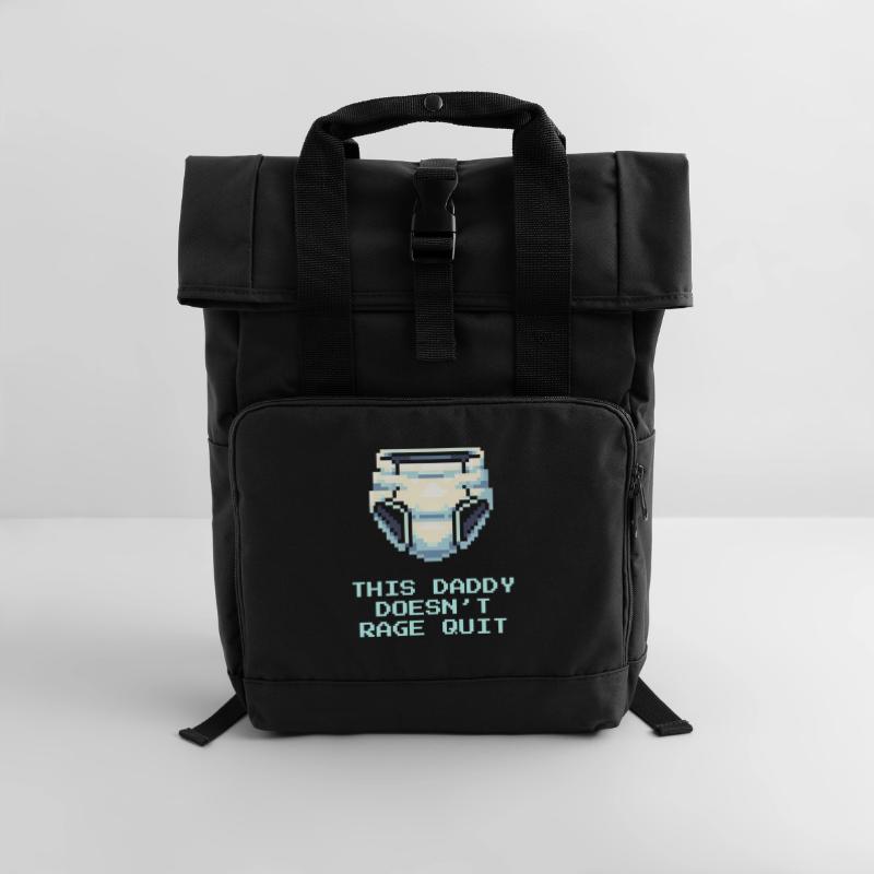 This daddy doesn't rage | Dad Roll Top Backpack with Two Handles