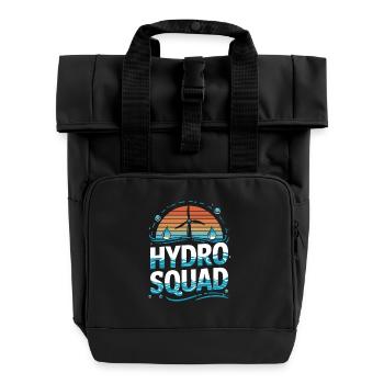 Hydro Squad Renewable Energy Hydropower - Roll Top Backpack with Two Handles - black - Front