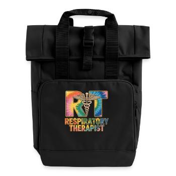 Respiratorischer Therapeut Tie-Dye - Rolltop Rucksack mit zwei Griffen - Schwarz - Vorne