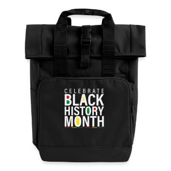 Feiern Sie den Black History Month Afroamerikaner - Rolltop Rucksack mit zwei Griffen - Schwarz - Vorne