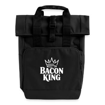 Bacon King - Roll Top Backpack with Two Handles - black - Front