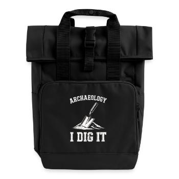 Archäologie Ich gräbe es Kellen aus - Rolltop Rucksack mit zwei Griffen - Schwarz - Vorne