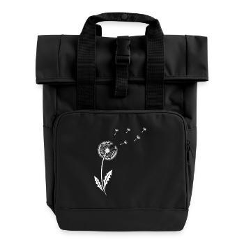 Pusteblume -Minimalistisches Natur Design - Rolltop Rucksack mit zwei Griffen - Schwarz - Vorne