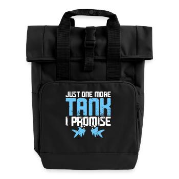 Just One More Fish Tank - Aquarium - Roll Top Backpack with Two Handles - black - Front