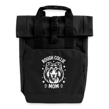 Long-haired collie sayings long-haired collie gift - Roll Top Backpack with Two Handles - black - Front