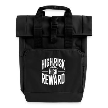 High Risk High Reward - Roll Top Backpack with Two Handles - black - Front