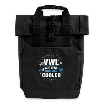 Volkswirtschaftslehre VWL wie BWL nur Cooler - Rolltop Rucksack mit zwei Griffen - Schwarz - Vorne