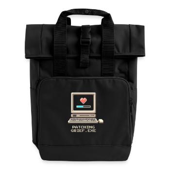 Trauer patchen | Bestatter Ironie - Rolltop Rucksack mit zwei Griffen - Schwarz - Vorne