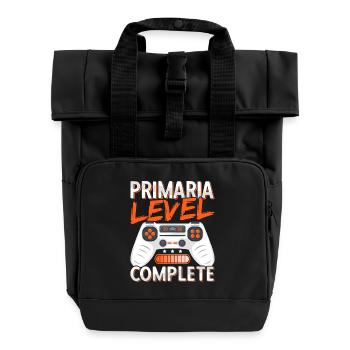Elementary Graduation Diploma Elementary School Gamer - Roll Top Backpack with Two Handles - black - Front