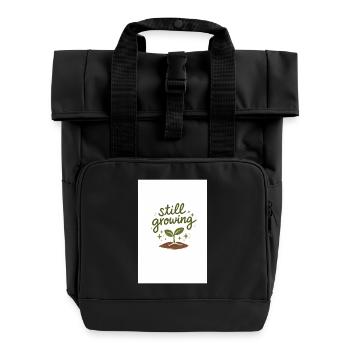 Still growing - Rolltop Rucksack mit zwei Griffen - Schwarz - Vorne