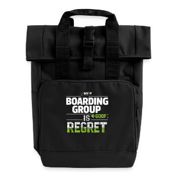Reiseangst-humor, Flughafen-chaos, Fliegen Ist - Rolltop Rucksack mit zwei Griffen - Schwarz - Vorne