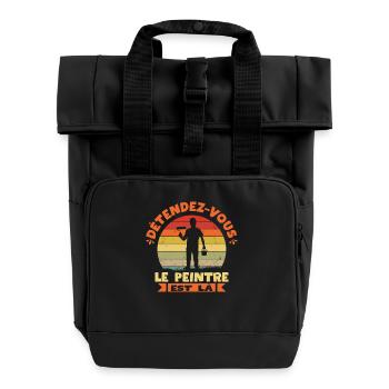 Entspann dich, der Maler, ist da Handwerklicher Humor - Rolltop Rucksack mit zwei Griffen - Schwarz - Vorne