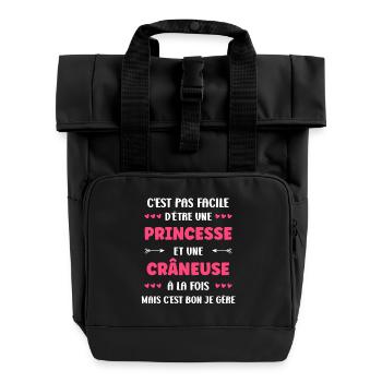 Crane - Rolltop Rucksack mit zwei Griffen - Schwarz - Vorne
