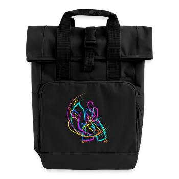 Judo Martial Arts - Roll Top Backpack with Two Handles - black - Front