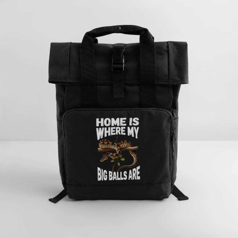 Königspython Schlangen Liebhaber Terrarium Python Rolltop Rucksack mit zwei Griffen