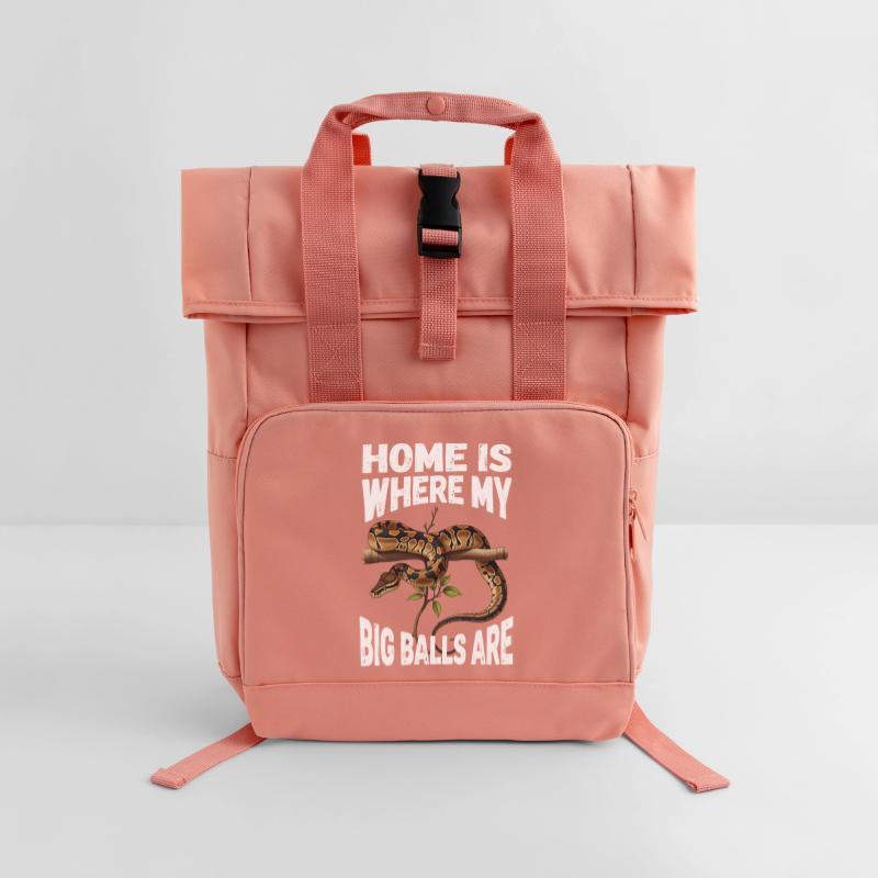 Königspython Schlangen Liebhaber Terrarium Python Rolltop Rucksack mit zwei Griffen