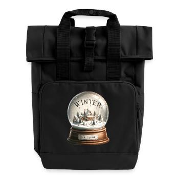 Winter Magic Snow Globe Village - Roll Top Backpack with Two Handles - black - Front