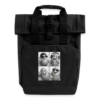 Kernknollen Groove Collage - Roll Top Backpack with Two Handles - black - Front