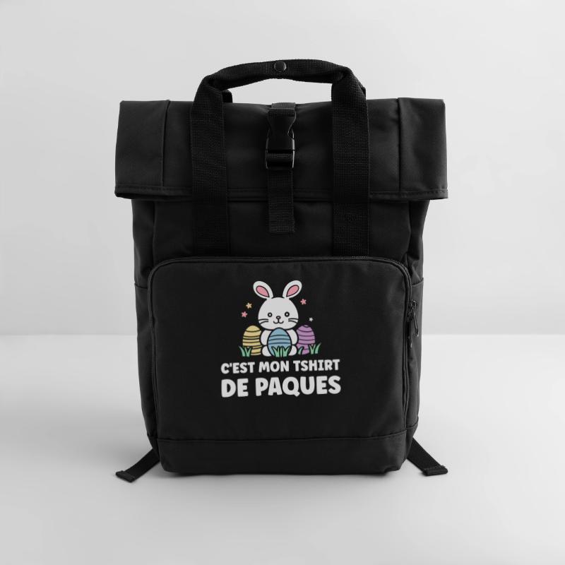hUMOUR EASTER Roll Top Backpack with Two Handles