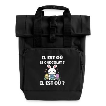 il est où le chocolat - Sac à dos Roll Top à deux anses - noir - Devant