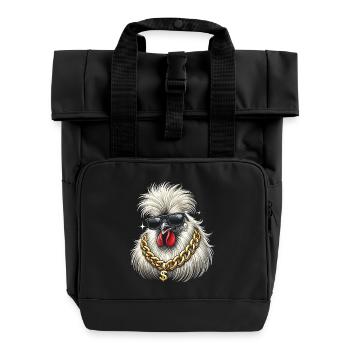 Silk Chicken - Roll Top Backpack with Two Handles - black - Front
