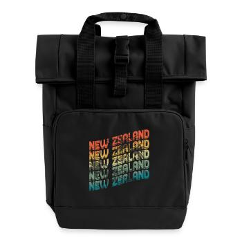 Néo-Zélandais Néo-Zélandais Rétro Vintage NZ - Sac à dos Roll Top à deux anses - noir - Devant