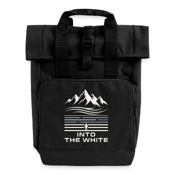 Into the Snow Mountains Winter Motif - Roll Top Backpack with Two Handles - black - Front