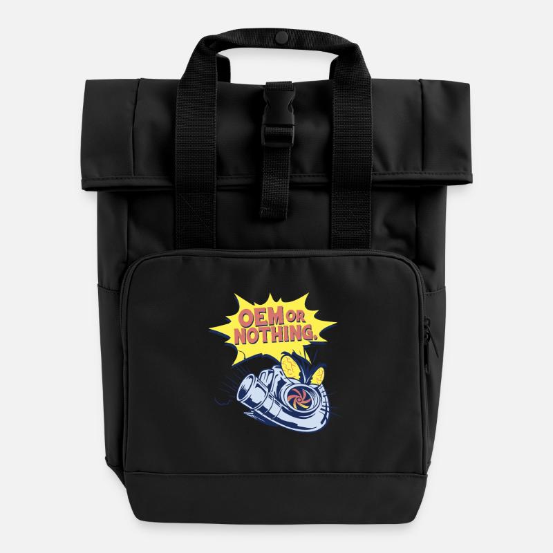 OEM de restauration automobile ou rien - Sac à dos Roll Top à deux anses - noir