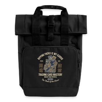 Packs zu rippen ist meine Meisterschaft im Cardio-Sammelkartenbereich - Rolltop Rucksack mit zwei Griffen - Schwarz - Vorne
