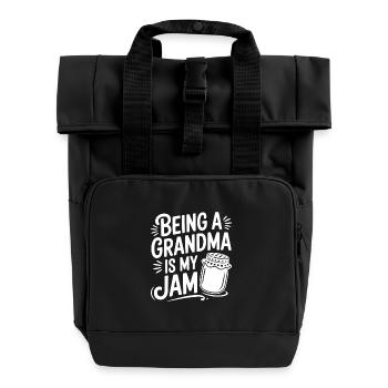 Being a Grandma is My Jam - Roll Top Backpack with Two Handles - black - Front