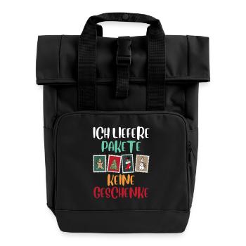 Weihnachten LIEFERE PAKETE KEINE GESCHENKE - Rolltop Rucksack mit zwei Griffen - Schwarz - Vorne