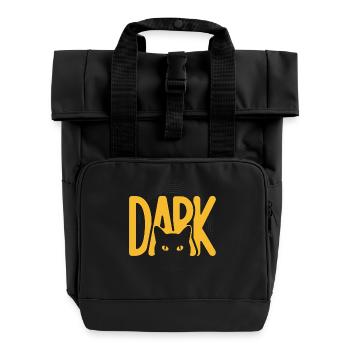 DARK Katzenaugen Minimal Design - Rolltop Rucksack mit zwei Griffen - Schwarz - Vorne