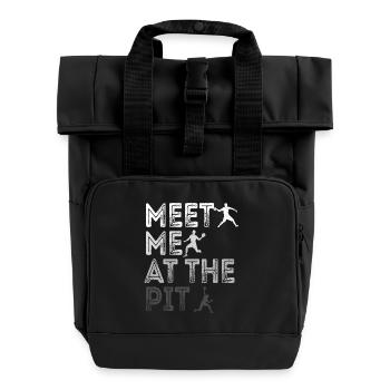 Meet Me At The Pit - Roll Top Backpack with Two Handles - black - Front