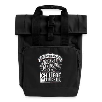 Of course I disagree Humor Saying - Roll Top Backpack with Two Handles - black - Front