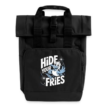 Versteck Deine Pommes Vogelwitz - Rolltop Rucksack mit zwei Griffen - Schwarz - Vorne