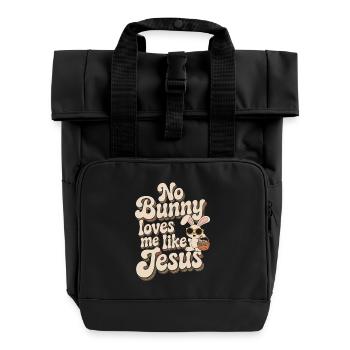 Aucun lapin ne m’aime comme Jésus - Sac à dos Roll Top à deux anses - noir - Devant