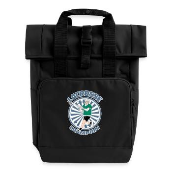 Lacrosse Player - Roll Top Backpack with Two Handles - black - Front