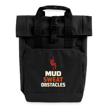 Hindernislauf-rennfahrer Hindernislauf Ocr - Rolltop Rucksack mit zwei Griffen - Schwarz - Vorne