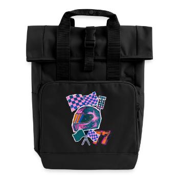 Retro Wave Driver - Roll Top Backpack with Two Handles - black - Front