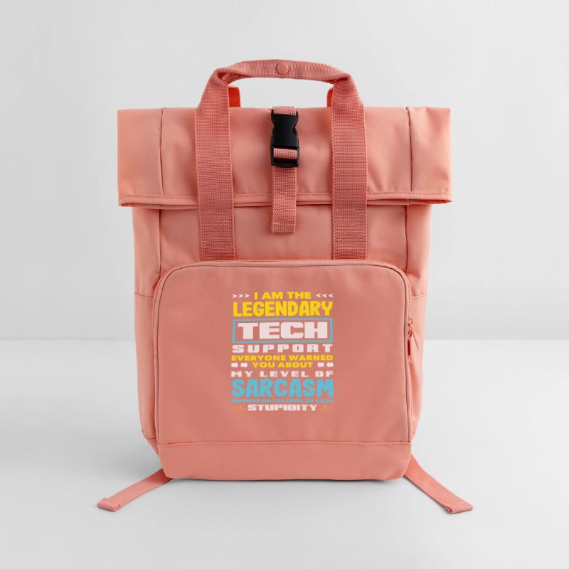 Legendärer Tech Support Sarkasmus IT Admin Rolltop Rucksack mit zwei Griffen