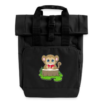 Monkey Poker Jeu de cartes de poker - Sac à dos Roll Top à deux anses - noir - Devant