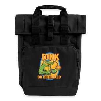 Joueur drôle de Pickleball Dink ou Dinked - Sac à dos Roll Top à deux anses - noir - Devant