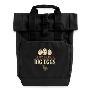 Quail Keeper Quail Farmer Backyard Quail - Roll Top Backpack with Two Handles - black - Front