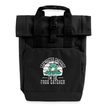 Frog Catcher Leapmaster Snatcher Frog - Roll Top Backpack with Two Handles - black - Front
