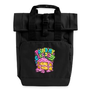Round My Cake Daddy - Rolltop Rucksack mit zwei Griffen - Schwarz - Vorne